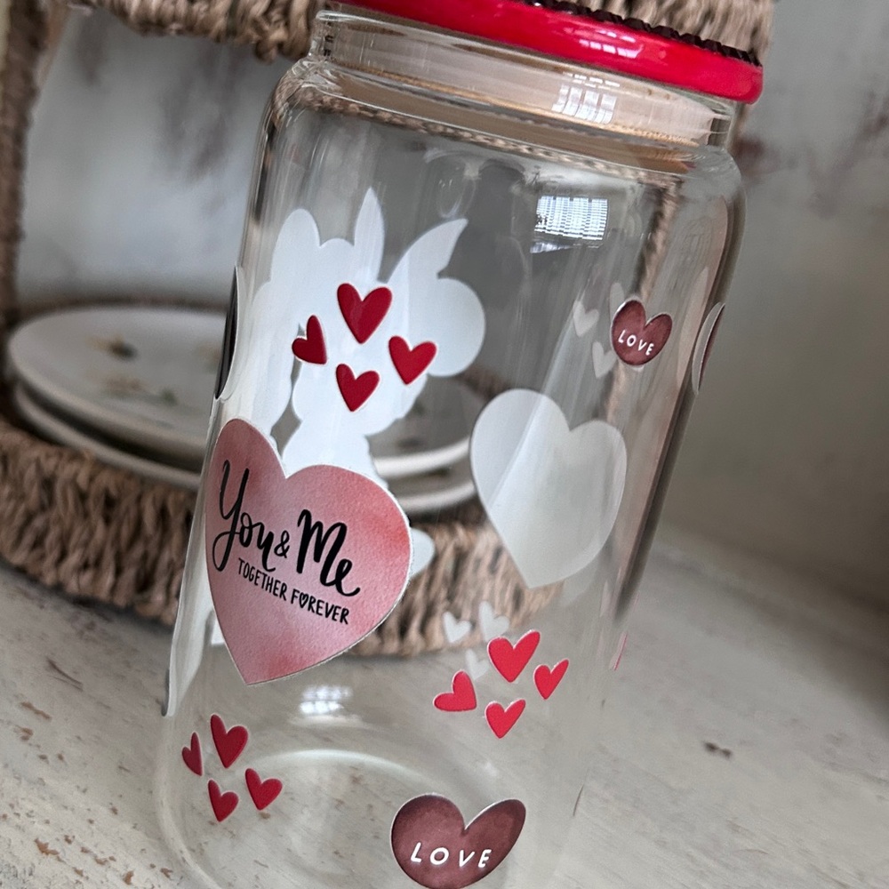 Valentines glass cup - Picture 3 of 4